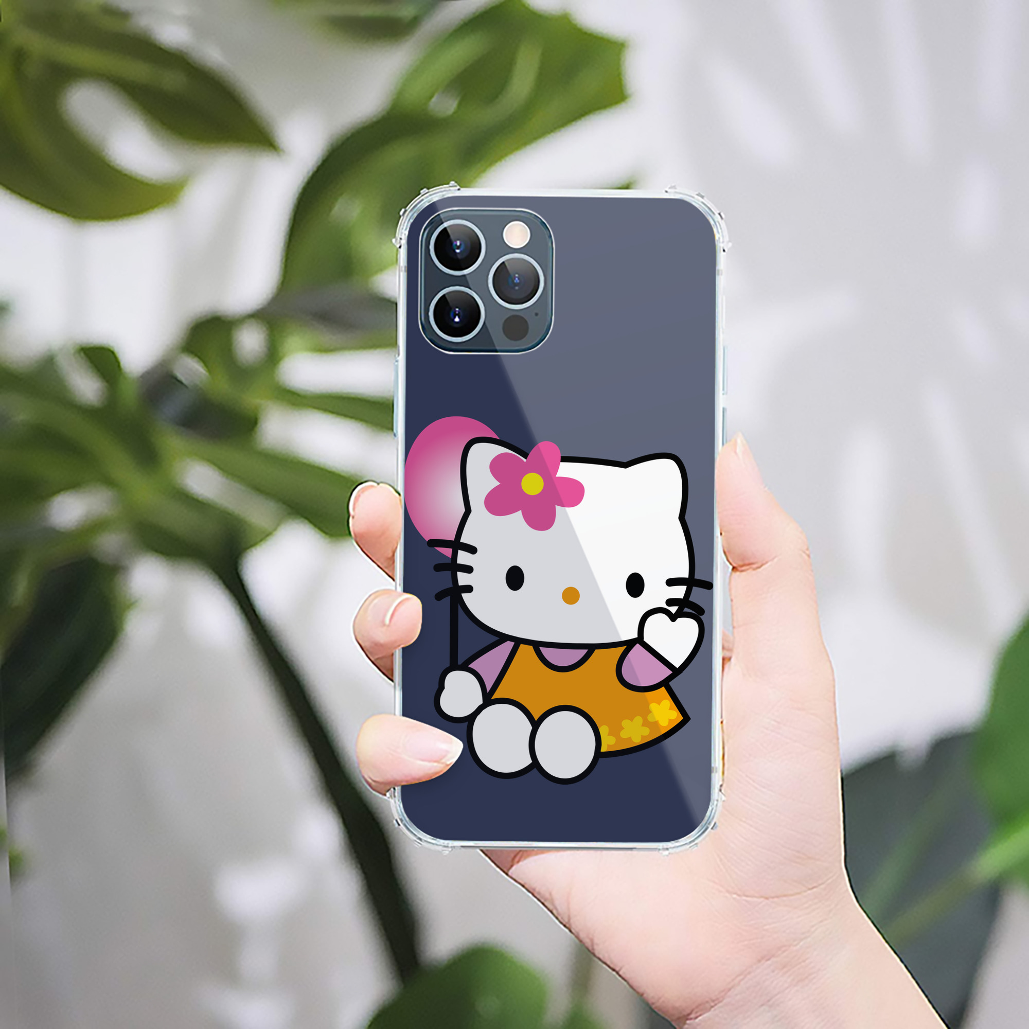 （画像用） Hello Kitty ハローキティ 【iPhone 12シリーズ対応】透明スマホケース（クリアソフトケース）